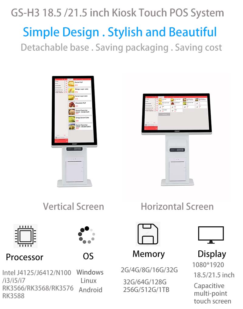 21,5 '' Kiosk Touch POS System 