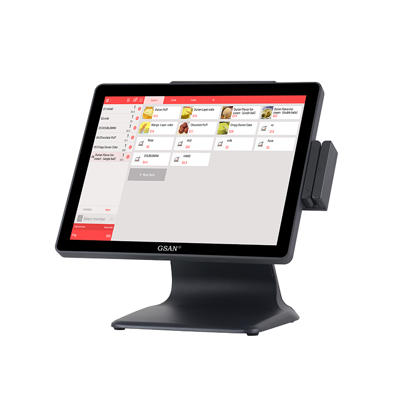 GS-A3 15-дюймовый емкостный сенсорный экран POS-система Настольный кассовый аппарат