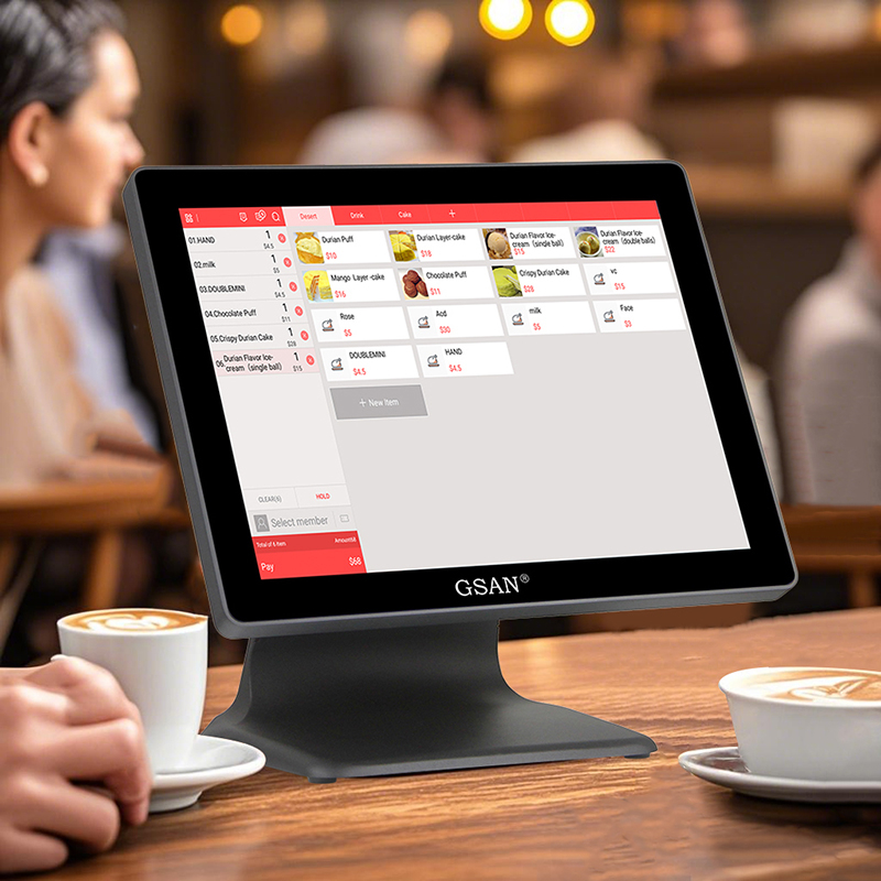 GS-A2 Высококачественный алюминиевый алюминий 15 '' Сенсорный экран POS POS-терминал